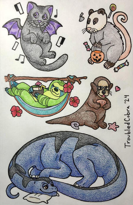 Nyx, Tiki, River, Vernon, & Corky